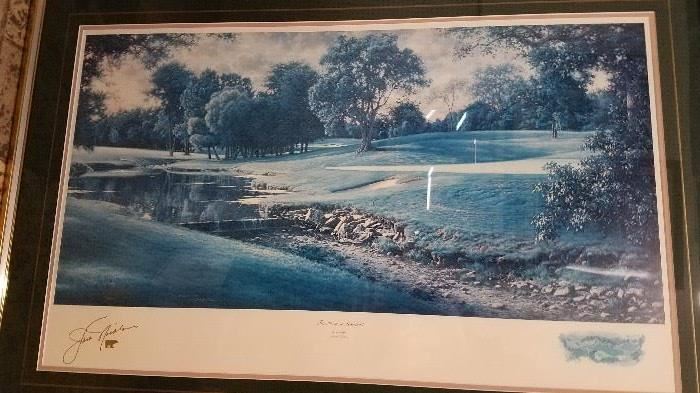 "The Third at Muirfield" by Larry Dyke signed Jack Nicklaus