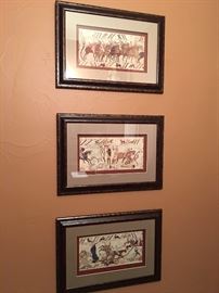 French Bayeaux Tapestry Prints                                                     Framed r/g and matted