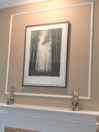 Signed by Artist (looks like Hickey..not sure)    Lithograph "The Cathedral" pictured among California redwoods  33"x 45"