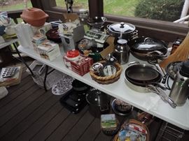 Tables of items in the porch ... still sorting ...