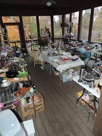 This porch is PACKED ... dress warm ... no heat in the garage or porch ... and there is MUCH to see out there...