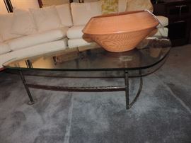 MCM Glass and Metal Coffee Table