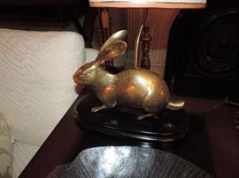 Brass Rabbit Lamp