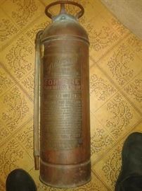 Antique Guardene brass and copper fire extinguisher 