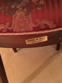 chairs hand made in Italy.  