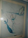Dali lithograph from Alice in Wonderland