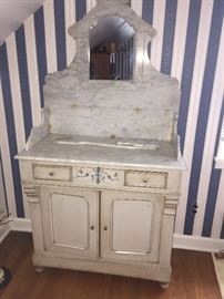 Marble- top washstand 