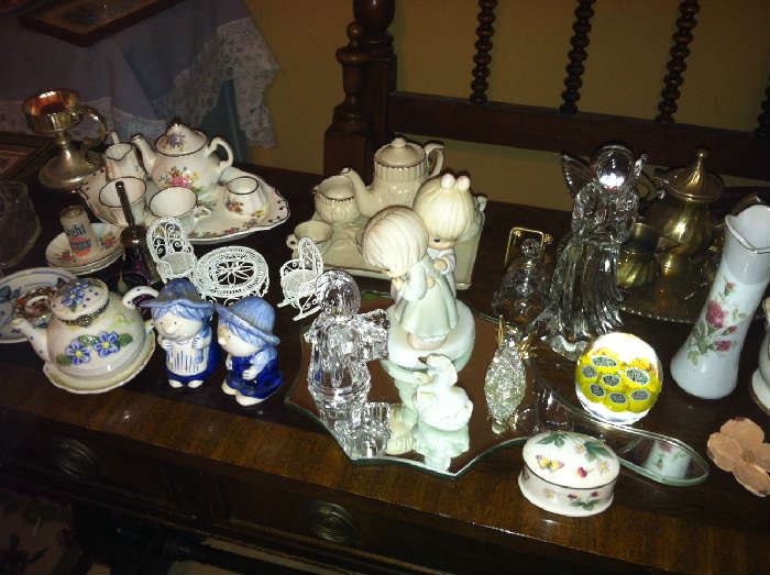 Tea Sets, Figurines,  Dutch Salt & Pepper, Powder Box, Miniature Lounge Set and More