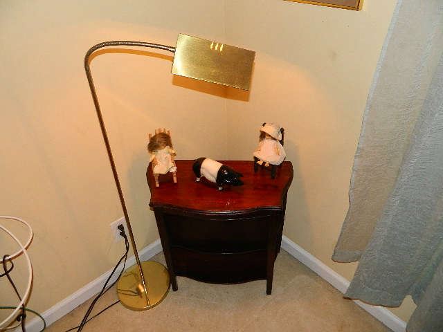 Another View Of Vintage Table And Floor Lamp