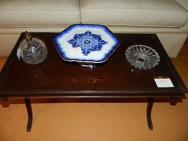 Vintage Coffee Table With Crystal & Beautiful Cake Plate