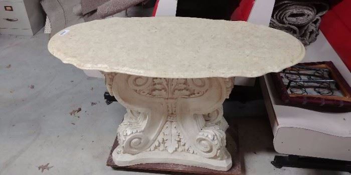 Ornate Plaster and Marble Table