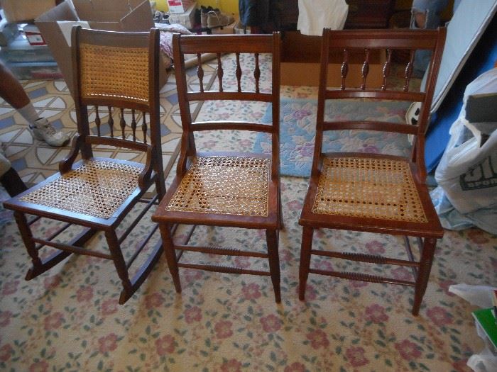 Cane seat chairs