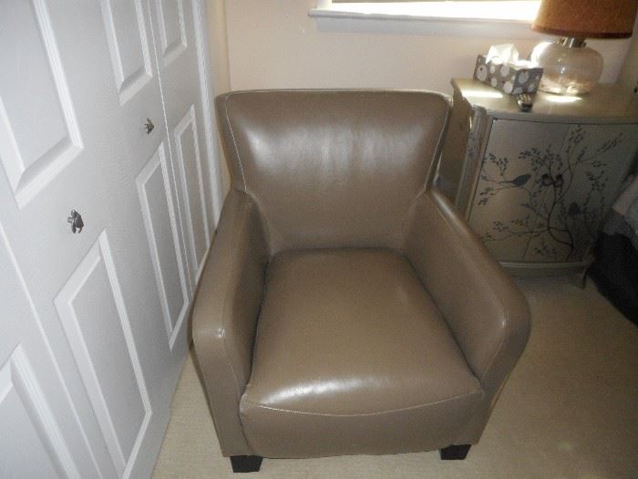 Faux leather arm chair