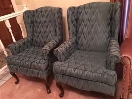MATCHING WING BACK CHAIRS.