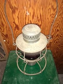 CCC & STL RR Lantern with Red Globe intact