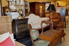 Bombes, Settees, Chests, Lamps