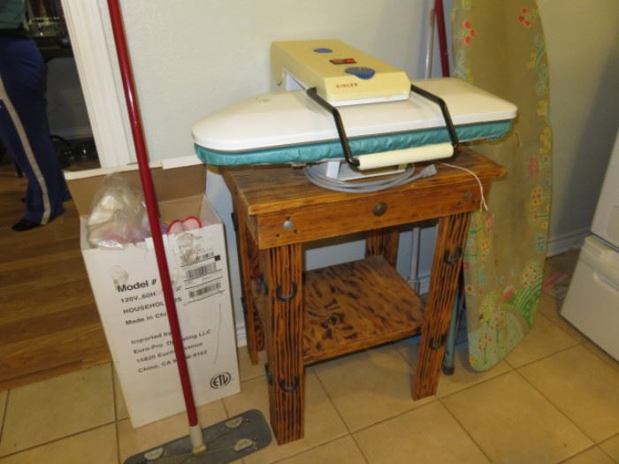Rustic Side Table -Singer Laundry Heat Press
