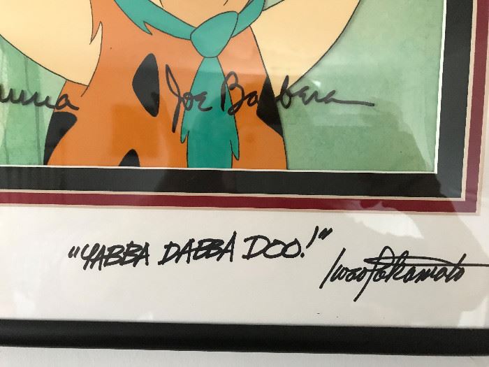 Signed Flintstones Hanna-Barbera Animation Art