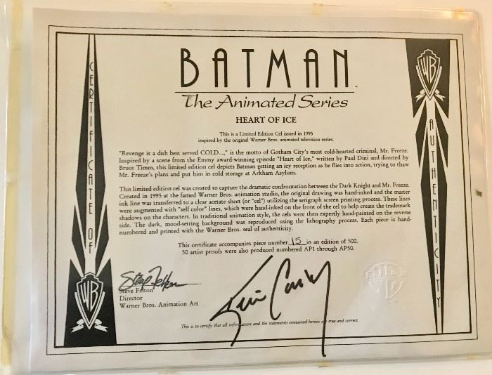 Signed Batman Animation Art