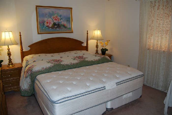 Stanley Bedroom Set with quality king box spring and mattress