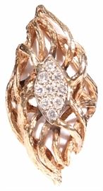 14 Kt Gold and Diamond Dinner Ring