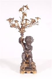 19th Baroque Style Bronze Candelabrum
