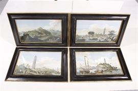 4 Framed Prints of Exotic Landscapes