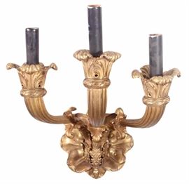 Bronze 3 Arm Sconce