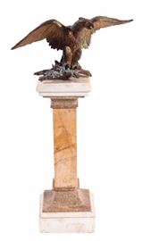 Bronze Eagle on Marble Column