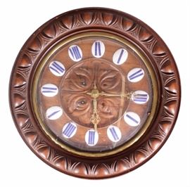Carved Wooden Wall Clock