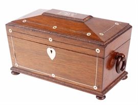 English Rosewood Tea Caddy