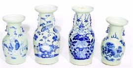 Four Antique Canton Porcelain Vases