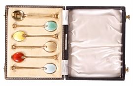 English Gilt Sterling Silver Demitasse Set