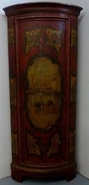 Large Venetian Painted Corner Cabinet