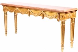 Marble Top Gilt Console Table