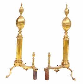 Pair of Brass Andirons