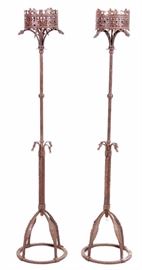 Pair of Wrought Iron Torchieres