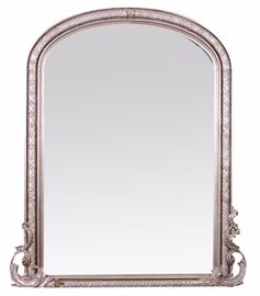 Palace Size Antique Silver Gilt Mirror