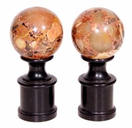 Pr Marble Spheres on Pedestals