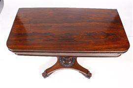William IV Regency Rosewood Games Table