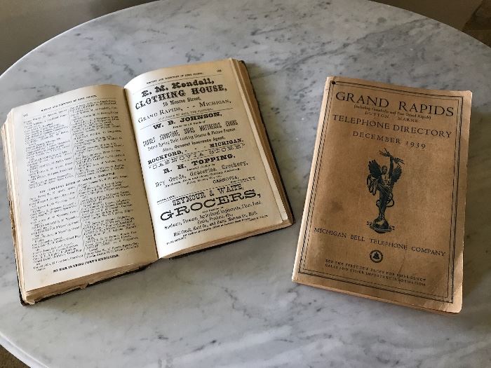 Victorian era Grand Rapids book & 1939 Grand Rapids phone directory