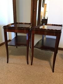 Great 1940's end tables with inlaid banding