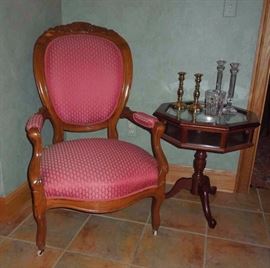 Victorian Chair and Display Table