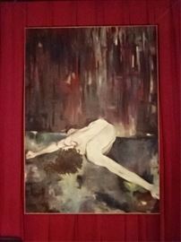 HUGE 7 FT PAINTING ON CANVAS, NUDE FIGURE