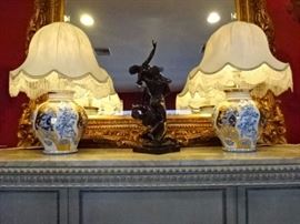 PAIR ITALIAN PORCELAIN LAMPS