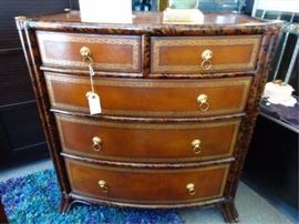 MAITLAND SMITH LEATHER WRAPPED 5 DRAWER CHEST