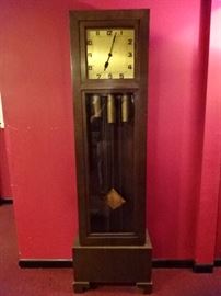HAND CRAFTED ARTS AND CRAFTS GRANDFATHER CLOCK CIRCA 1930's