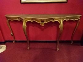 GILT WOOD CONSOLE TABLE