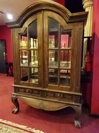 CLAW FOOT DISPLAY CABINET