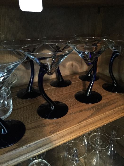 Some of the beautiful stemware sets available.  Modern with dark stems...beautiful and unique!